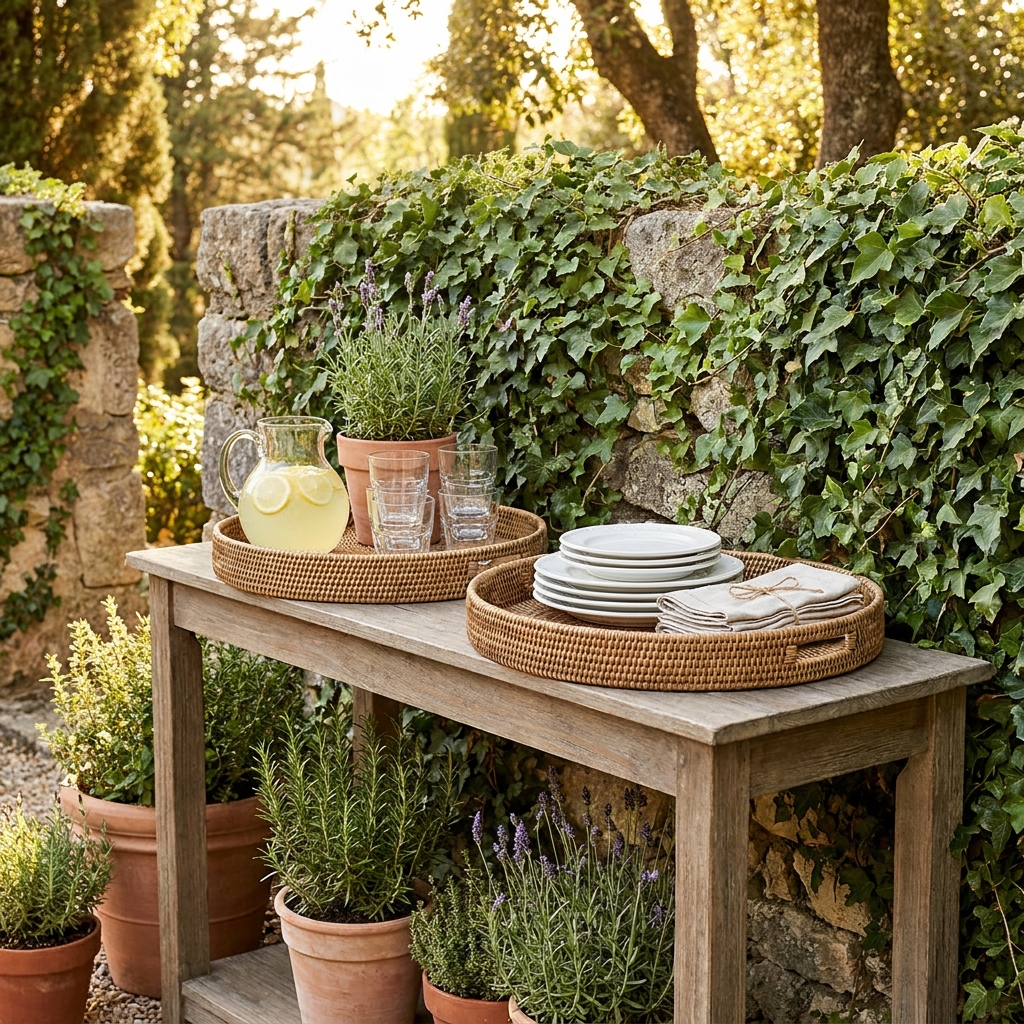 Rattan Serving Trays