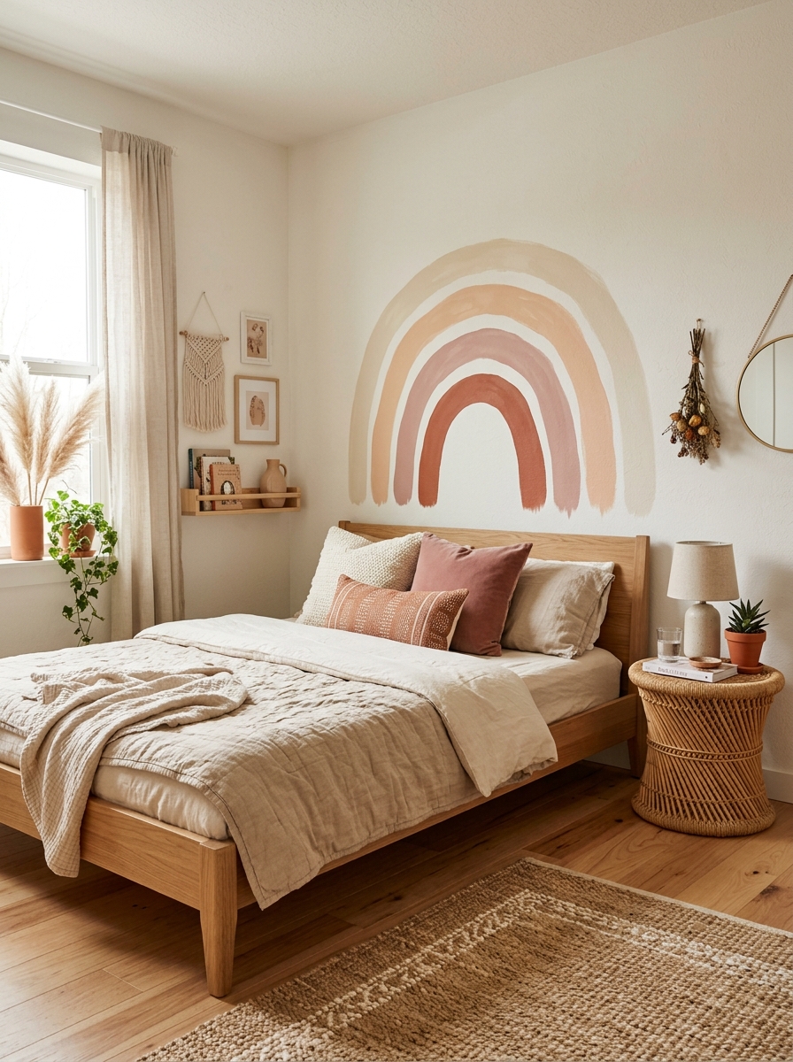 Earthy Rainbow Mural