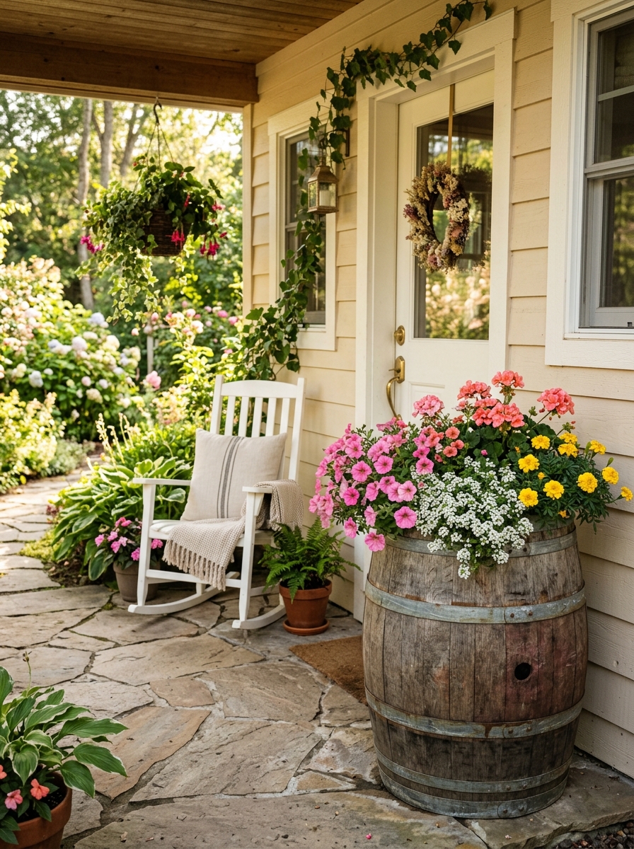 Seasonal Flower Barrel