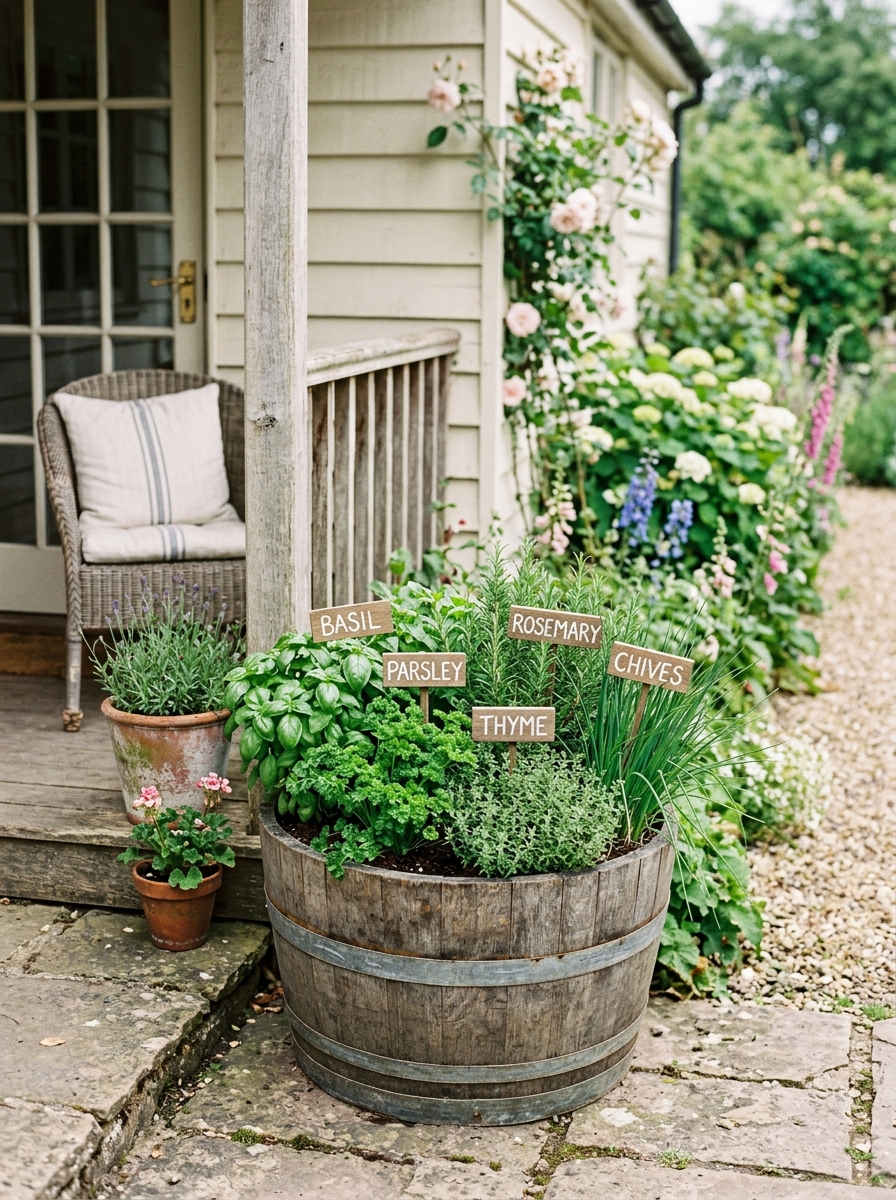 Rustic Herb Barrel