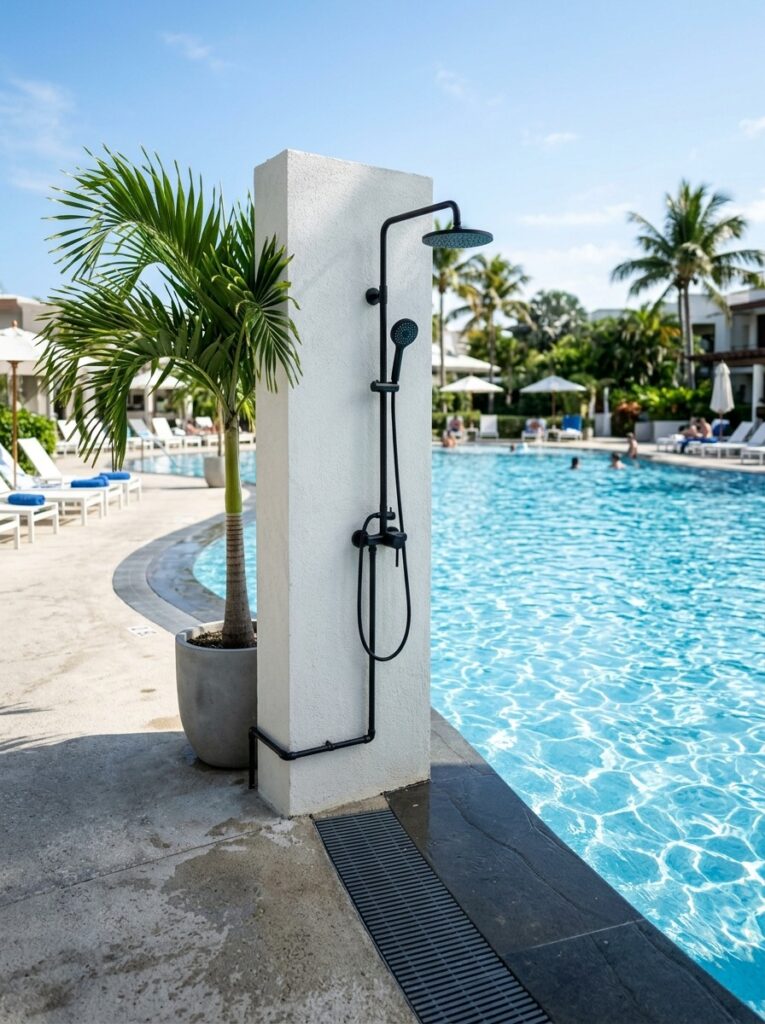 Poolside Rinse Station